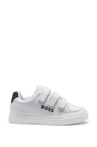 Lädersneakers för barn med logotryck