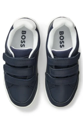 Lädersneakers för barn med logotryck