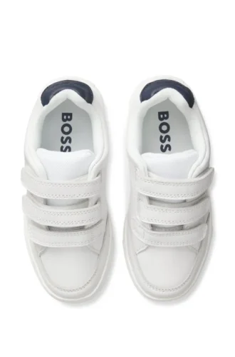 Lädersneakers för barn med logotryck