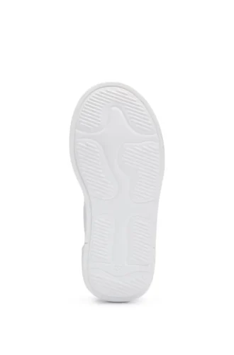 Lädersneakers för barn med perforerad logotyp