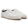 Lädersneakers med detaljer i mocka