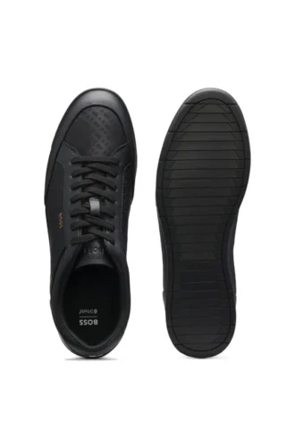 Lädersneakers med monogrampaneler