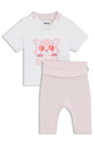 Leggings och T-shirt för spädbarn i stretchbomull