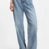 Ljusblå jeans med vid ben i styv denim Ljusblå jeans med vid ben i styv denim