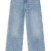 Ljusblå jeans med vid ben i styv denim Ljusblå jeans med vid ben i styv denim