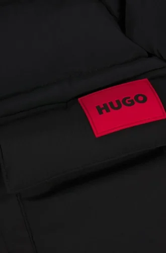 Lång pufferjacka för barn med röd logotyp
