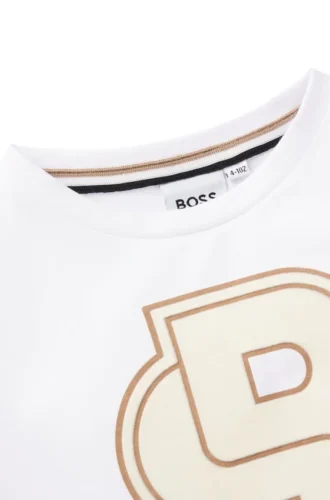 Långärmad bomullströja för barn med Double B-monogram