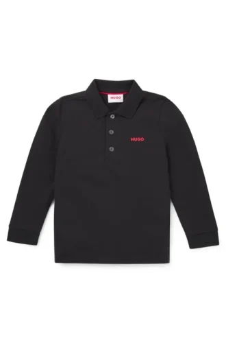 Långärmad poloshirt för barn med logotryck