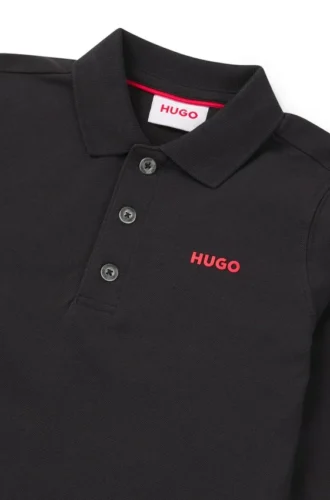 Långärmad poloshirt för barn med logotryck