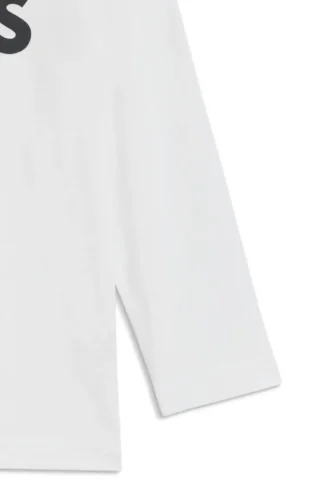 Långärmad T-shirt för barn i bomull med kontrastlogotyp