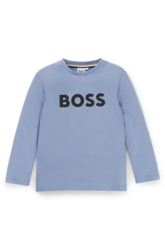 Långärmad T-shirt för barn i bomull med logotryck