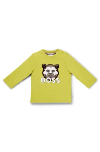 Långärmad T-shirt för barn i bomull med logotyp