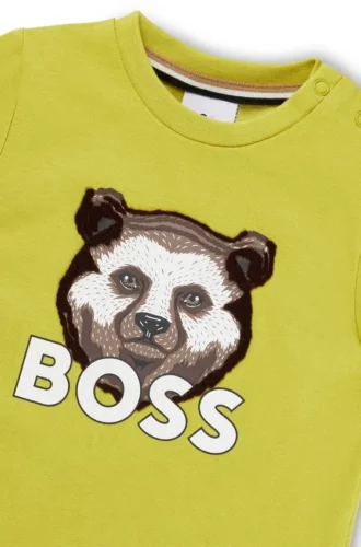 Långärmad T-shirt för barn i bomull med logotyp