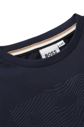 Långärmad T-shirt för barn i bomull med signaturmotiv