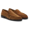 Loafers i mocka med rynkade detaljer