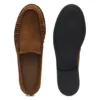 Loafers i mocka med rynkade detaljer