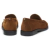 Loafers i mocka med rynkade detaljer