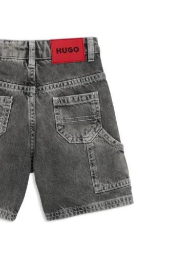 Lösa shorts för barn i svart denim