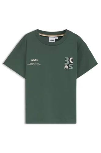 Löst sittande bomullst-shirt för barn med logotyp