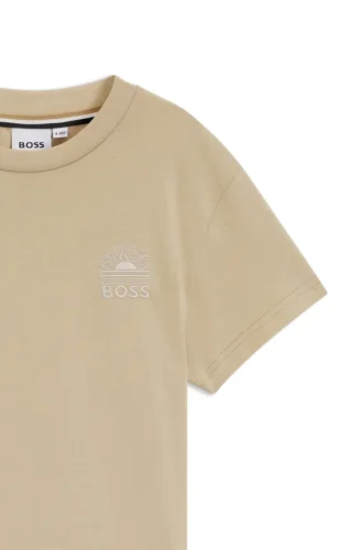 Löst sittande bomullst-shirt för barn med logotyp