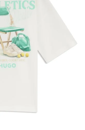 Löst sittande bomullst-shirt för barn med sportmotiv