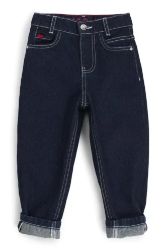 Löst sittande jeans för barn i blå, sköljtvättad denim