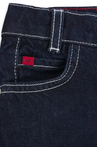 Löst sittande jeans för barn i blå, sköljtvättad denim