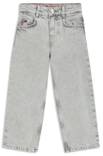 Löst sittande jeans för barn i grå denim