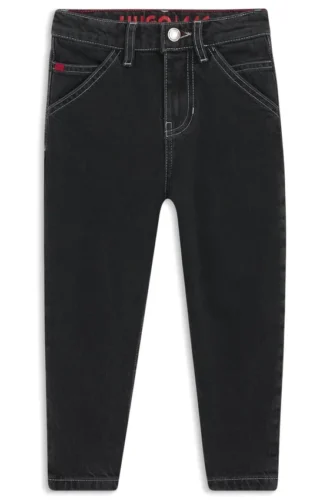 Löst sittande jeans för barn i svart denim