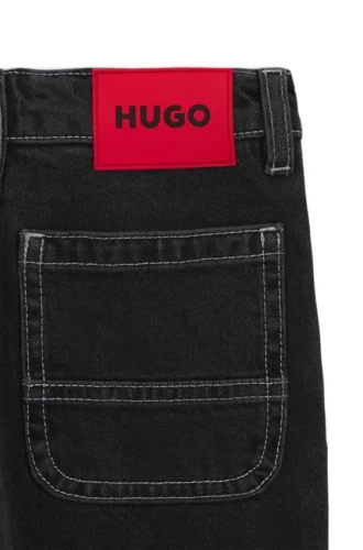 Löst sittande jeans för barn i svart denim