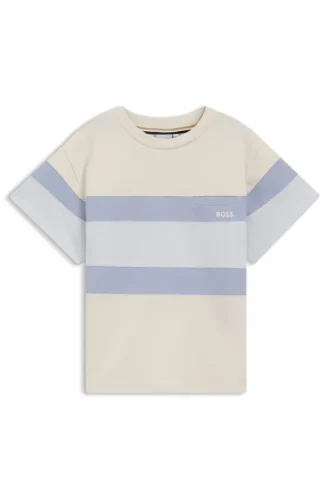 Löst sittande T-shirt för barn med färgblockerade ränder
