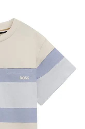 Löst sittande T-shirt för barn med färgblockerade ränder