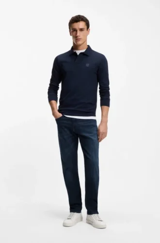 Maine-jeans i normal passform i blå komfortstretch-denim