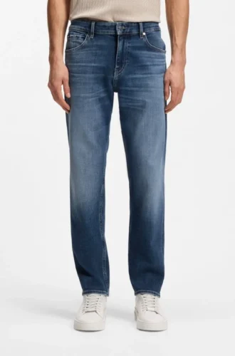 Maine-jeans i normal passform i blå mjuk denim