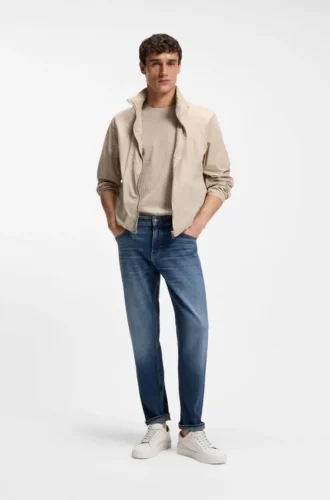 Maine-jeans i normal passform i blå mjuk denim