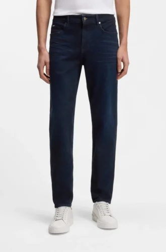 Maine-jeans med normal passform i mörkblå denim