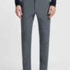 Melange-byxor i slim fit i stretchdobby