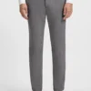 Melange-byxor i slim fit i stretchdobby