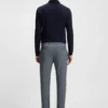 Melange-byxor i slim fit i stretchdobby