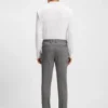 Melange-byxor i slim fit i stretchdobby