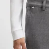 Melange-byxor i slim fit i stretchdobby