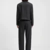 Melange-flanellblazer med kort längd