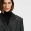 Melange-flanellblazer med kort längd