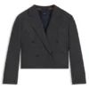 Melange-flanellblazer med kort längd
