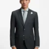 Melangerad slim fit-jacka i en ullblandning