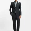 Melangerad slim fit-jacka i en ullblandning