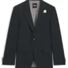 Melangerad slim fit-jacka i en ullblandning