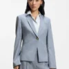 Melangerad slim fit-kavaj i nyull