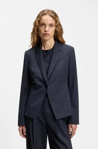 Melangerad slim fit-kavaj i nyull