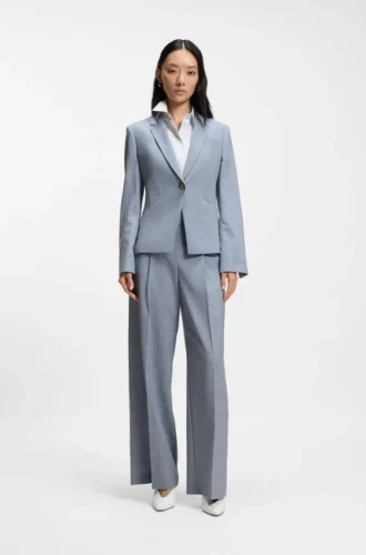 Melangerad slim fit-kavaj i nyull
